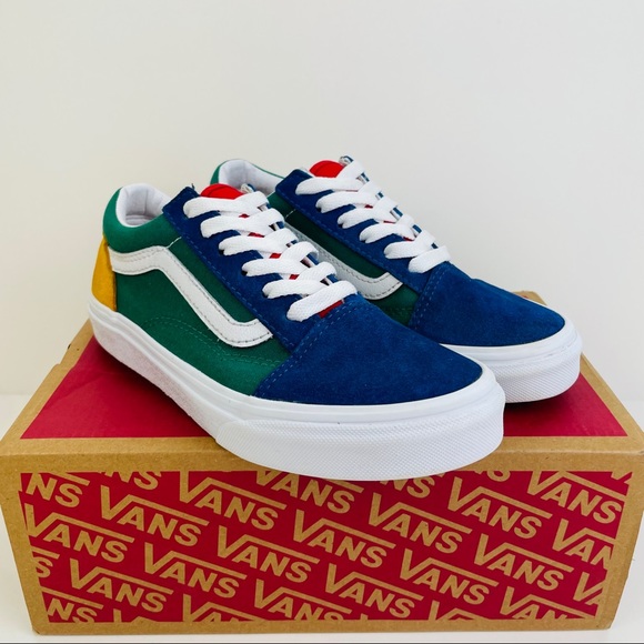 Vans Old Skool Low ‘Yacht Club’ Blue Green Yellow Sneakers 500714 Kid’s Size 3 - Picture 1 of 10